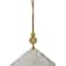 Rustic Wooden "Peace" with Bell Christmas Tag Ornament - 8" - Gold and White